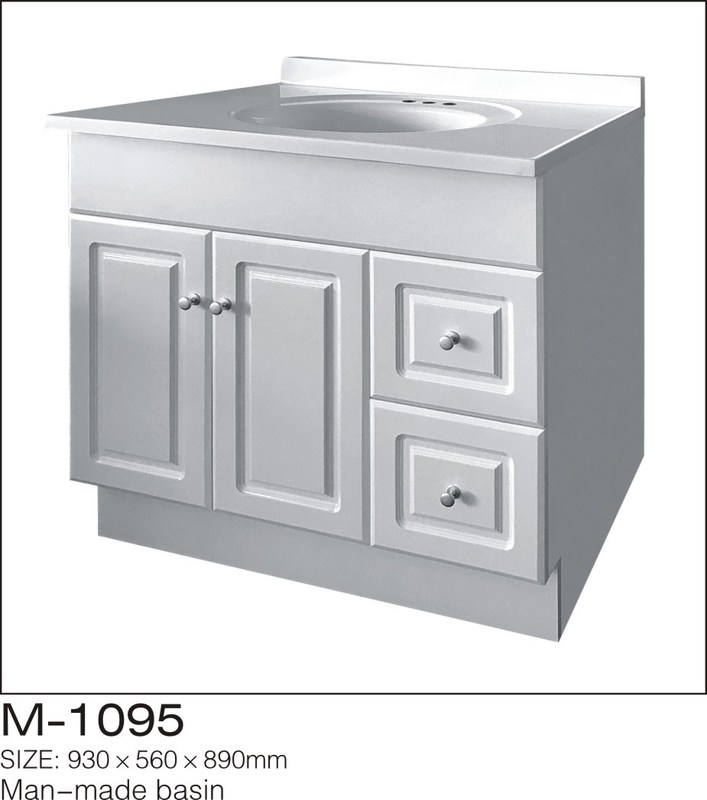 White Sink DIY Bathroom Vanity Cabinet / Table Top 2 Doors Two Drawers ...