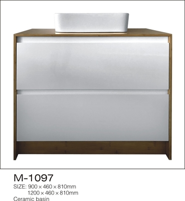 Oak Finish Dresser Style Bathroom Vanity With Bowl Sink Above Counter Basin