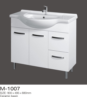 Design Your Own White Single Bath Vanity Porcelain Vanity Top Floor Standing