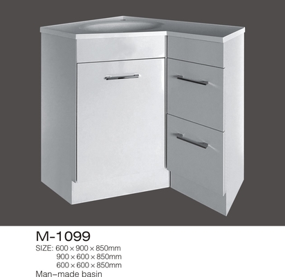 Durable MDF Bathroom Vanity , DIY Corner Bathroom Vanity Two Drawers