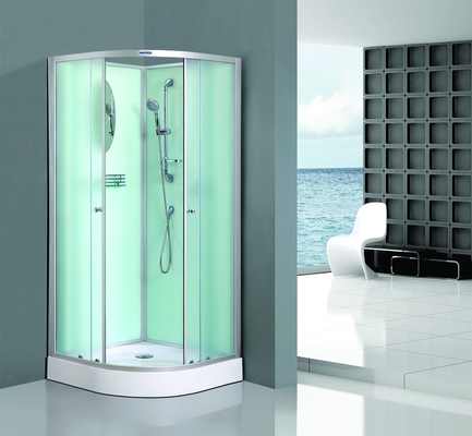 Bath White Sector Shower Enclosure Shinning Chrome Framed With Mirror