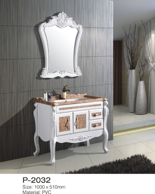 White Marble Top Bathroom Vanity With Drawers European Modern Fashion