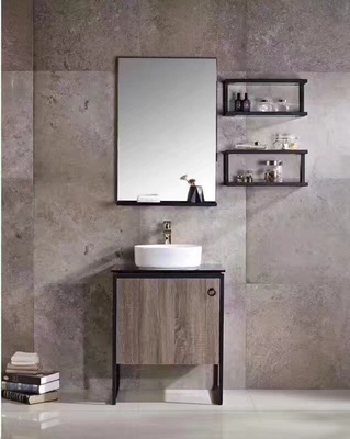 Small Plywood Bathroom Vanity With Built In Sink Stainless Steel Legs Single Basin