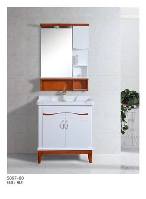 Two Doors 72 36 Inch Solid Wood Bathroom Vanity ,  Wood Bathroom Cabinets Ceramic Basin