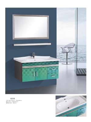 Modern Stainless Steel Bathroom Cabinet With Mirror Wall Mounted Different Colors