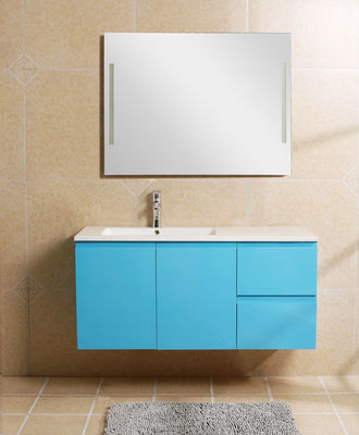 Lake Blue Premade Bathroom Vanities , Bathroom Sinks And Vanities Handle Mirror Invisible