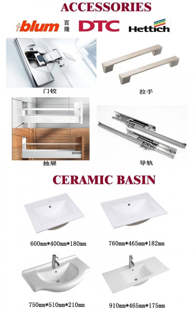 MDF Premade Bathroom Vanities , Stainless Steel Tub White Ready Made